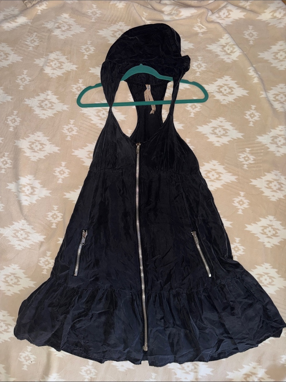Bailey 44 Black Hooded Zipper Front Dress